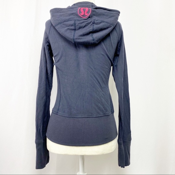 Lululemon Navy Blue hooded Long sleeve zip-up Sz 2 - Picture 3 of 7